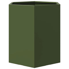 vidaXL Garden Planter Olive Green Hexagon 46x40x45 cm Steel 4