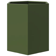 vidaXL Garden Planter Olive Green Hexagon 46x40x45 cm Steel 5