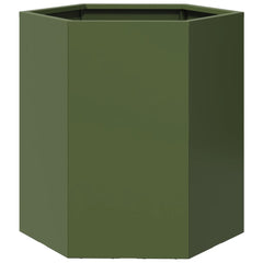 vidaXL Garden Planter Olive Green Hexagon 46x40x45 cm Steel 6