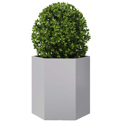 vidaXL Garden Planter Hexagon 46x40x45 cm Galvanized Steel 3