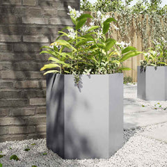vidaXL Garden Planter Hexagon 46x40x45 cm Galvanized Steel 1