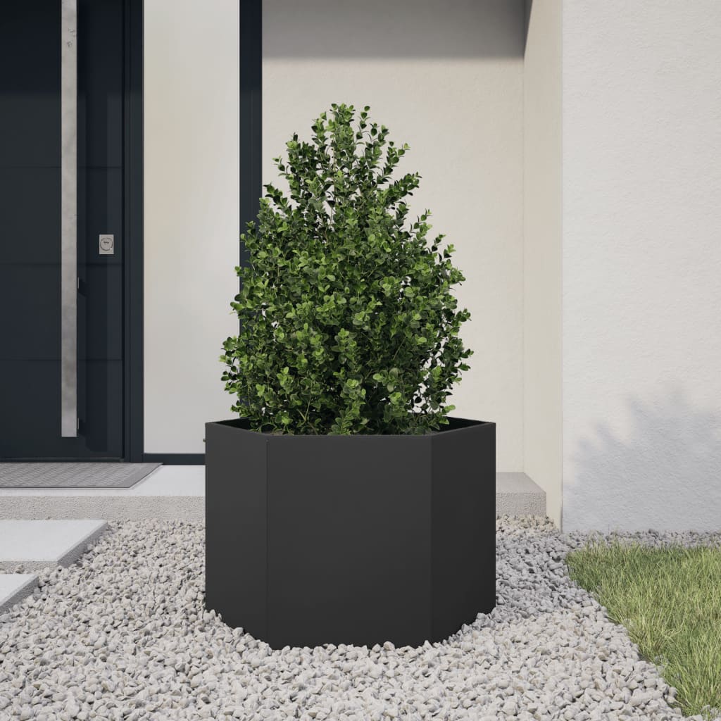 Planter Rusty 60x60x45 cm Corten Steel Width 69 cm Steel/black