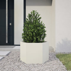 Planter Rusty 60x60x45 cm Corten Steel Width 69 cm Steel/white