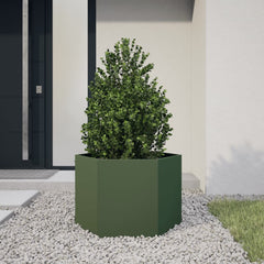 Planter Rusty 60x60x45 cm Corten Steel Width 69 cm Steel/green