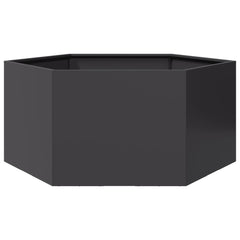 vidaXL Garden Planter Black Hexagon 104x90x45 cm Steel 1