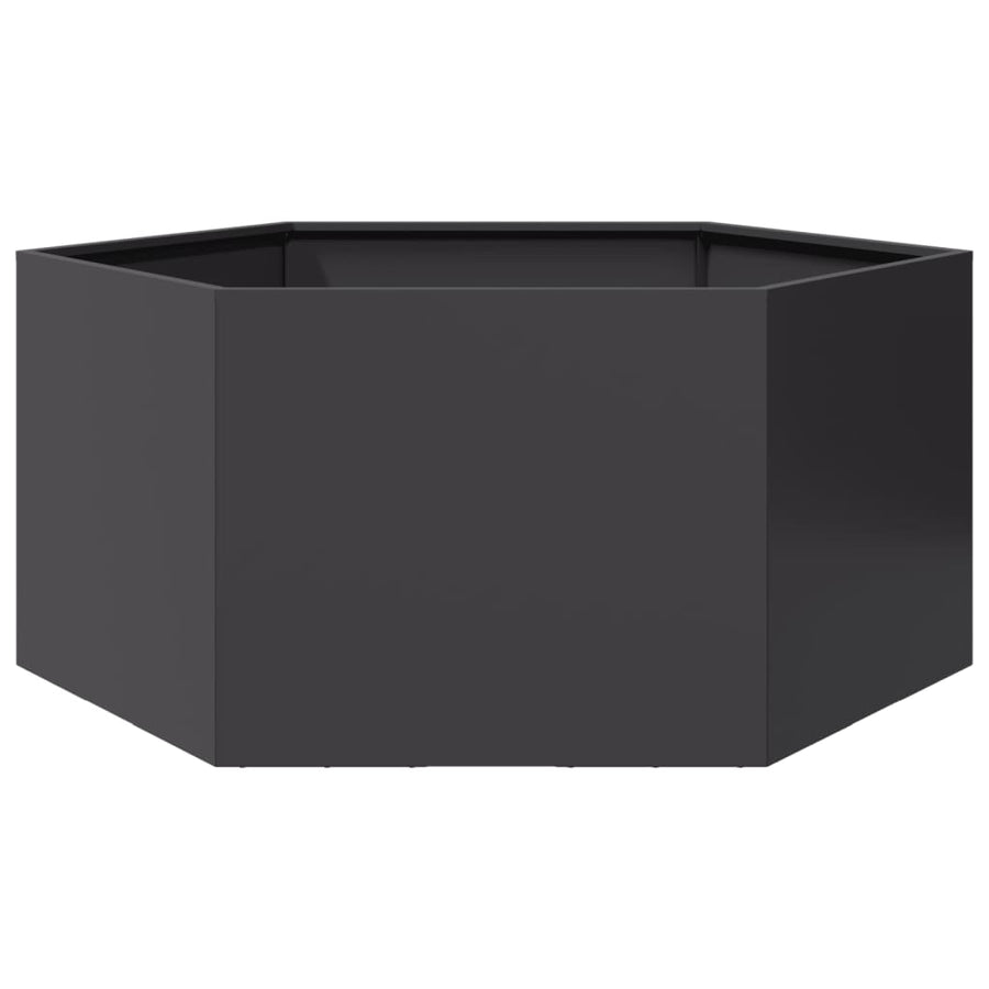vidaXL Garden Planter Black Hexagon 104x90x45 cm Steel 1