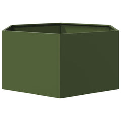 vidaXL Garden Planter Olive Green Hexagon 104x90x45 cm Steel 4