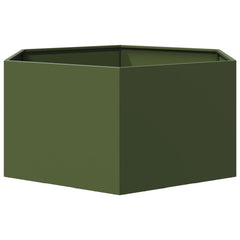 vidaXL Garden Planter Olive Green Hexagon 104x90x45 cm Steel 5
