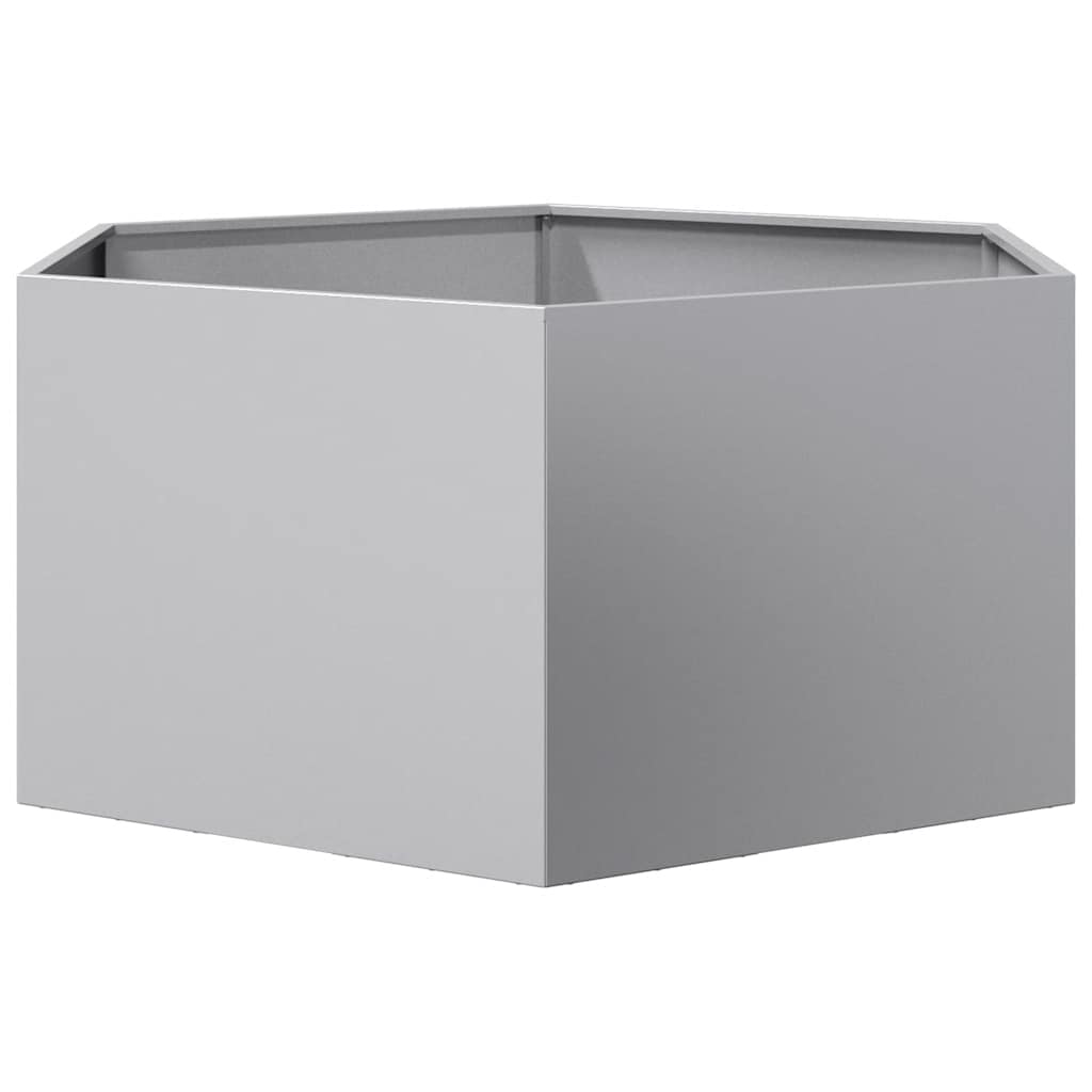 vidaXL Garden Planter Hexagon 104x90x45 cm Galvanized Steel 4