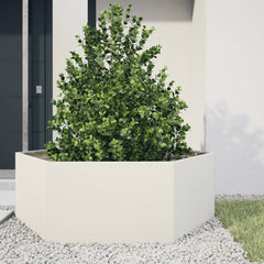 Planter Rusty 138x120x45 cm Corten Steel Steel/white