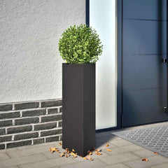 vidaXL Garden Planter Black Triangular 30x26x75 cm Steel 1