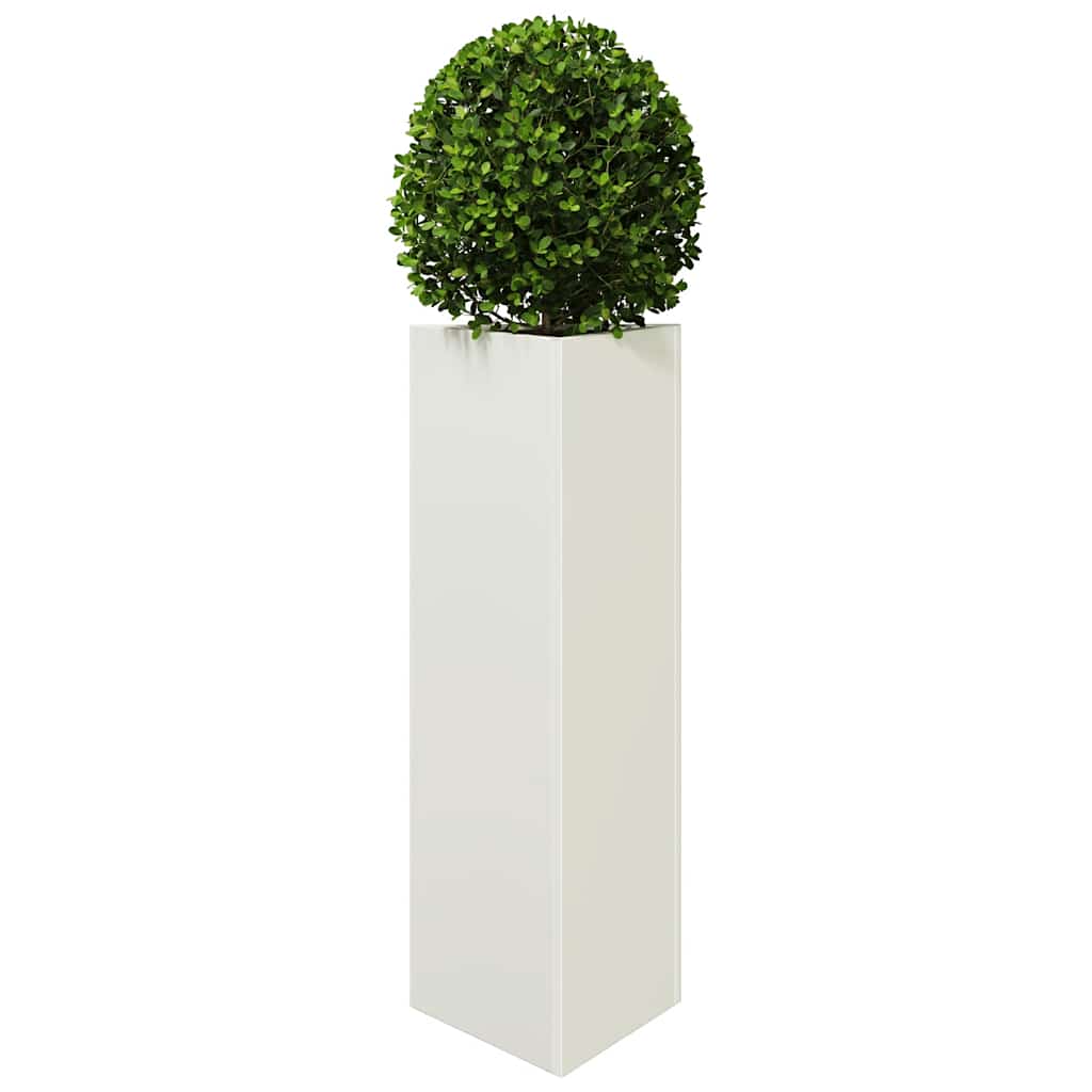 vidaXL Garden Planter White Triangular 30x26x75 cm Steel 3