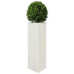 vidaXL Garden Planter White Triangular 30x26x75 cm Steel 3