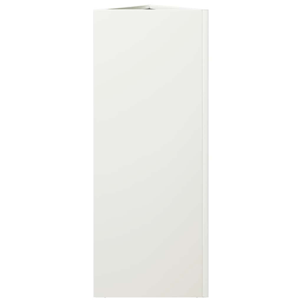 vidaXL Garden Planter White Triangular 30x26x75 cm Steel 5