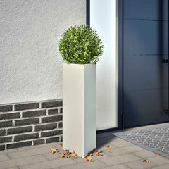 vidaXL Garden Planter White Triangular 30x26x75 cm Steel 1