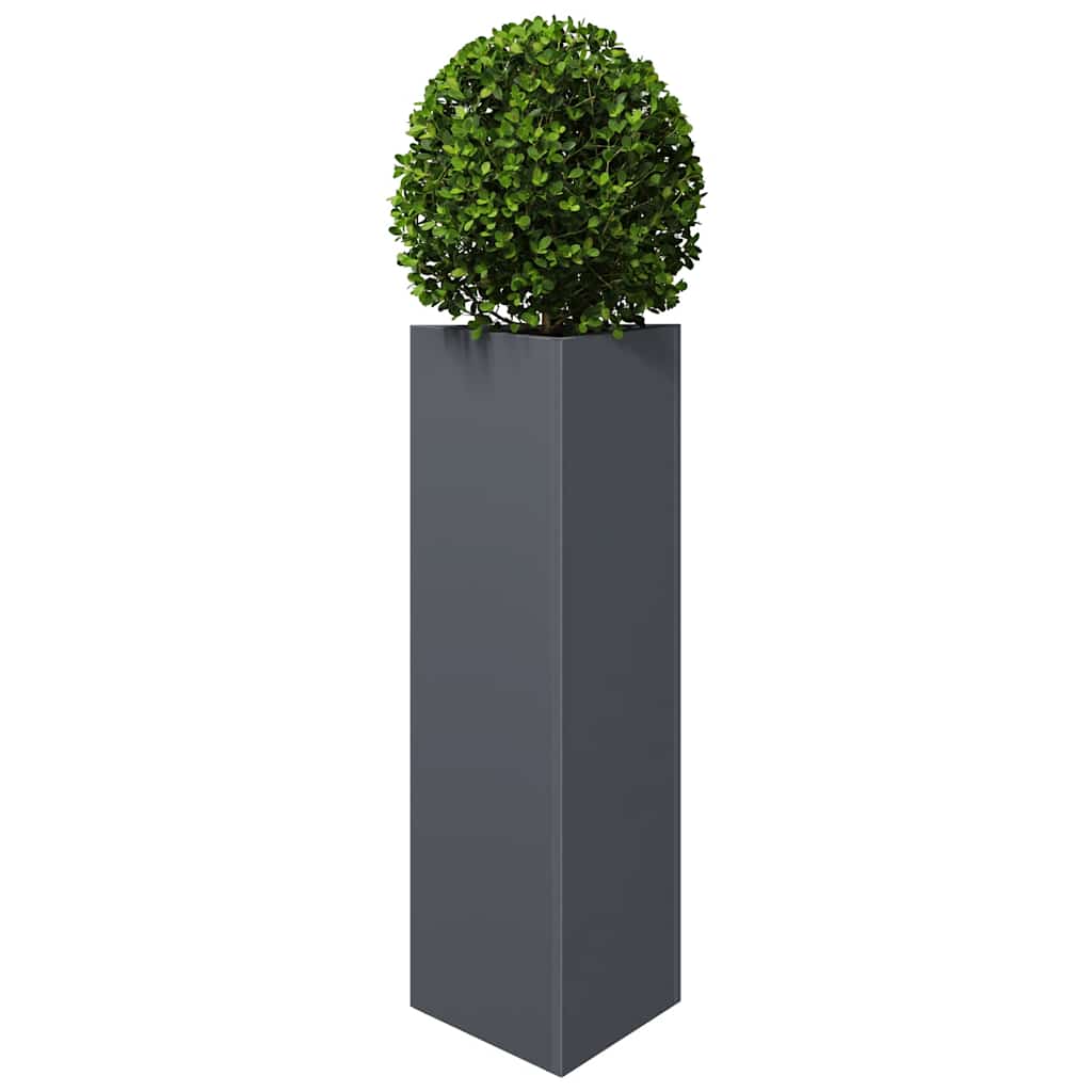 vidaXL Garden Planter Anthracite Triangular 30x26x75 cm Steel 3