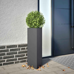 vidaXL Garden Planter Anthracite Triangular 30x26x75 cm Steel 1