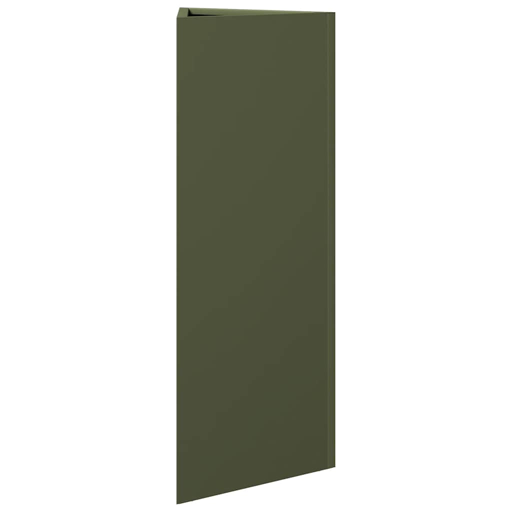 vidaXL Garden Planter Olive Green Triangular 30x26x75 cm Steel 4