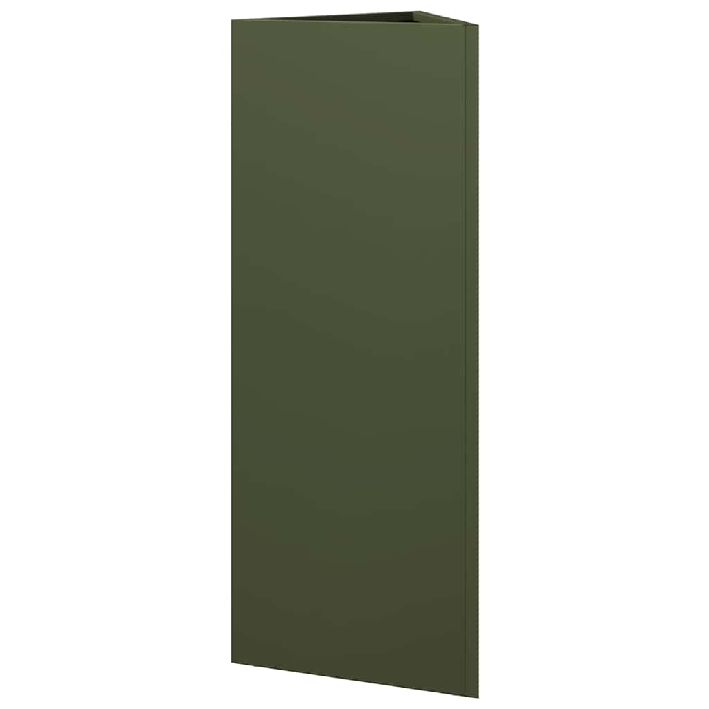 vidaXL Garden Planter Olive Green Triangular 30x26x75 cm Steel 6
