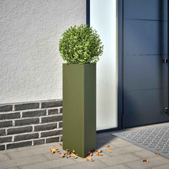 vidaXL Garden Planter Olive Green Triangular 30x26x75 cm Steel 1
