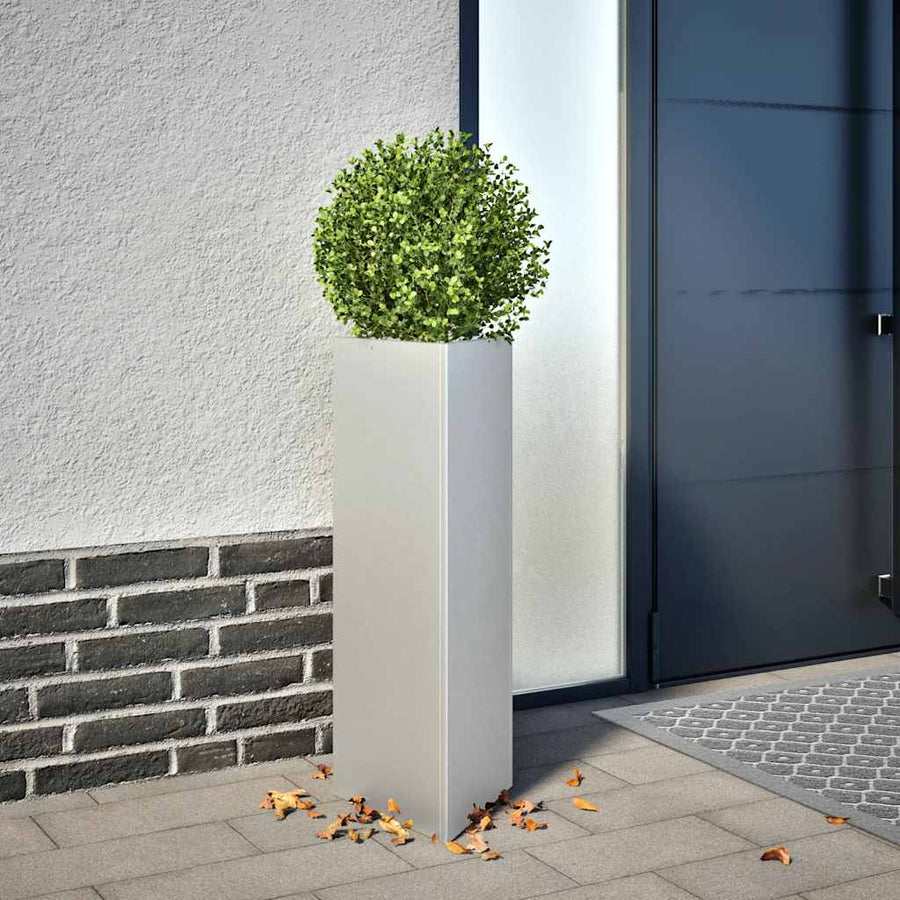 vidaXL Garden Planter Triangular 30x26x75 cm Galvanized Steel 1