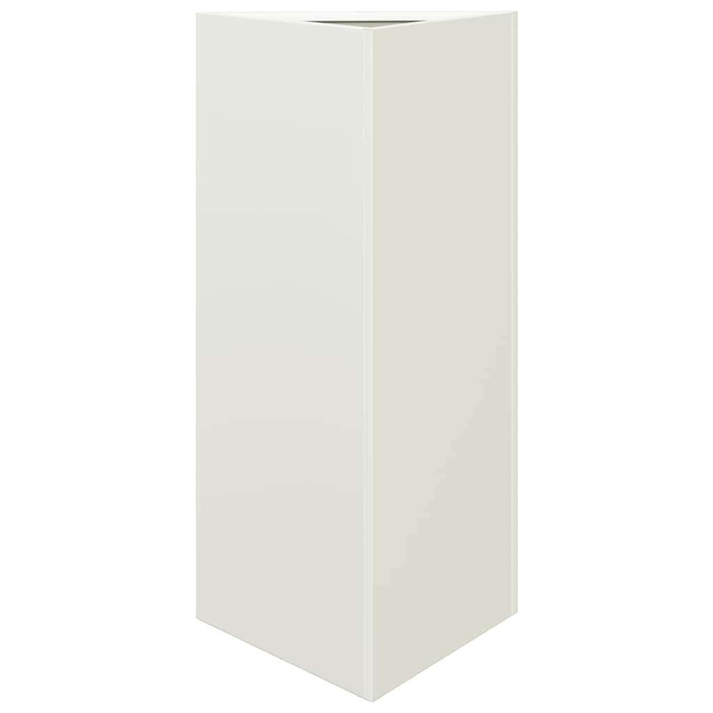 vidaXL Garden Planter White Triangular 40x34.5x75 cm Steel 2