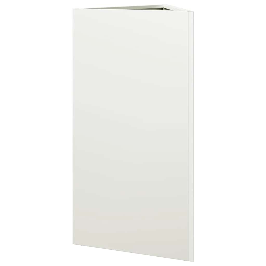 vidaXL Garden Planter White Triangular 40x34.5x75 cm Steel 6