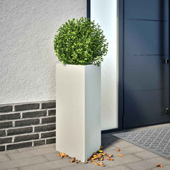 vidaXL Garden Planter White Triangular 40x34.5x75 cm Steel 1
