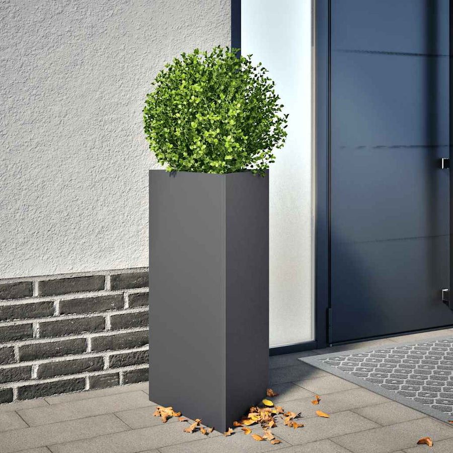 vidaXL Garden Planter Anthracite Triangular 40x34,5x75 cm Steel 1