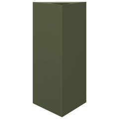 vidaXL Garden Planter Olive Green Triangular 40x34.5x75 cm Steel 2