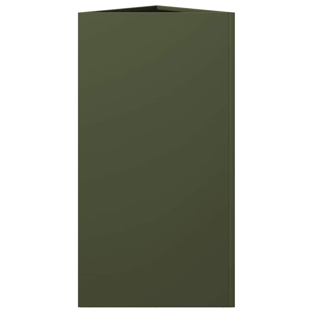 vidaXL Garden Planter Olive Green Triangular 40x34.5x75 cm Steel 5