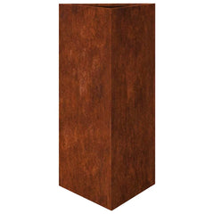 Garden Planters Black Triangular 40x34.5x75 cm Steel 2 pcs Weathering steel/brown