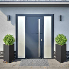 vidaXL Garden Planters 2 pcs Black Triangular 50x43x75 cm Steel 3
