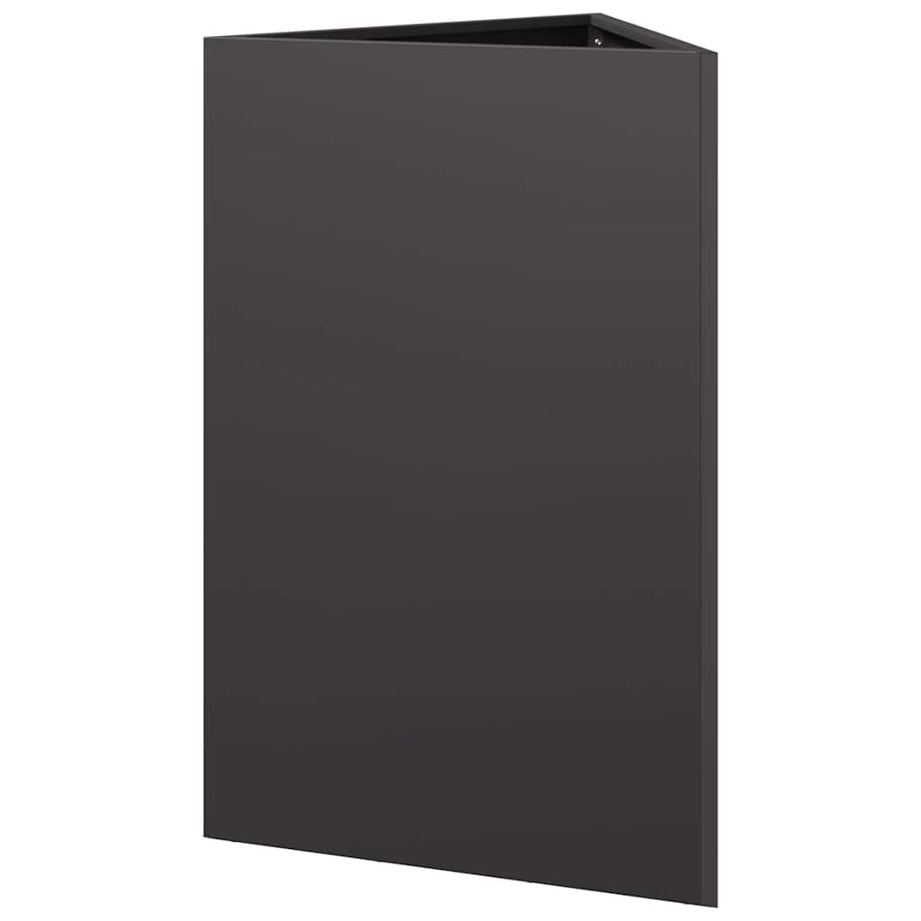 Garden Planters Black Triangular 50x43x75 cm Steel 2 pcs Steel/black