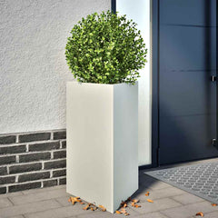 Garden Planters Black Triangular 50x43x75 cm Steel 2 pcs Steel/white