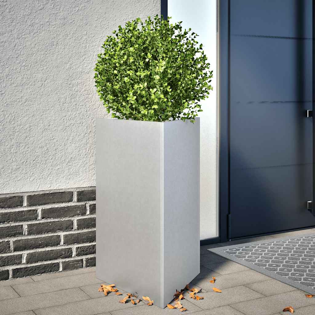 vidaXL Garden Planter Triangular 50x43x75 cm Galvanized Steel 1