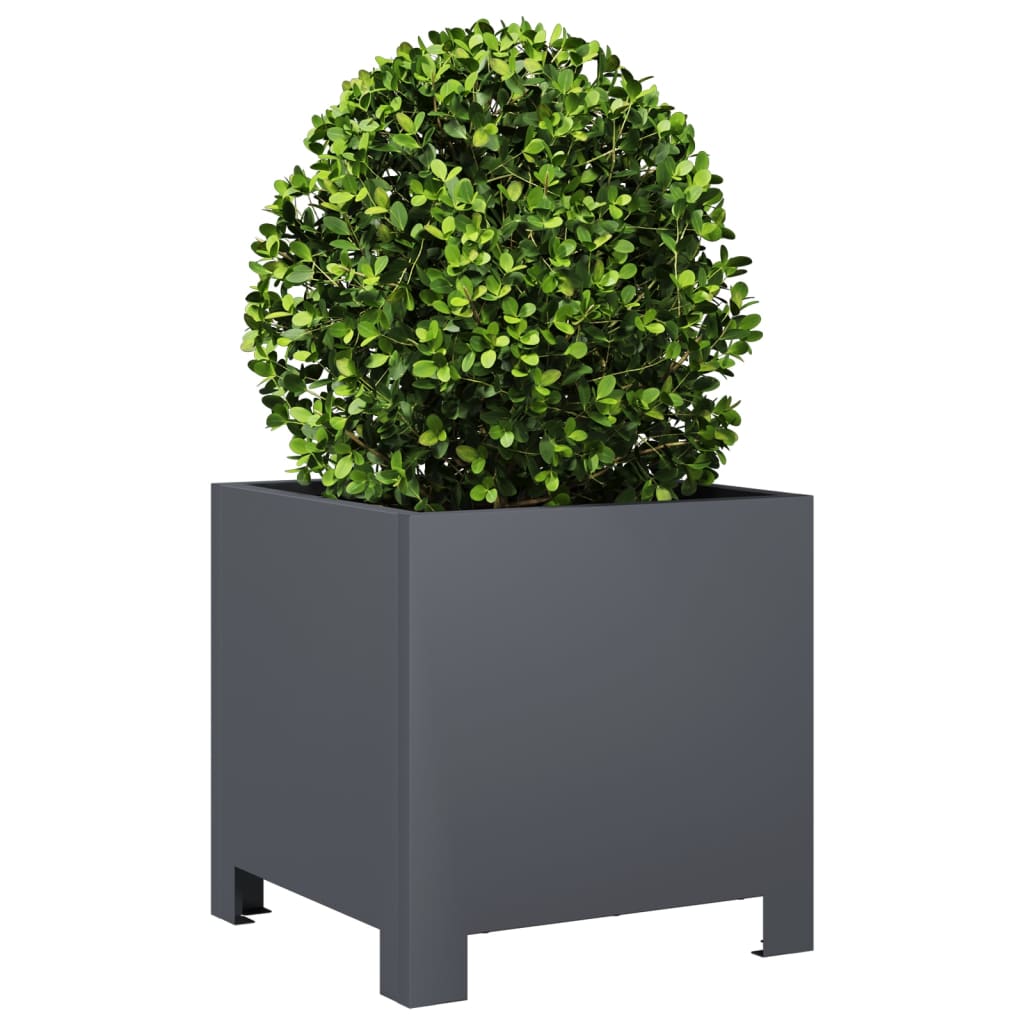 vidaXL Garden Planters 2 pcs Anthracite 30x30x30 cm Steel 4