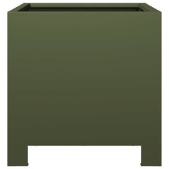 vidaXL Garden Planters 2 pcs Olive Green 30x30x30 cm Steel 6