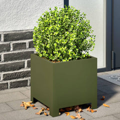 vidaXL Garden Planters 2 pcs Olive Green 30x30x30 cm Steel 1