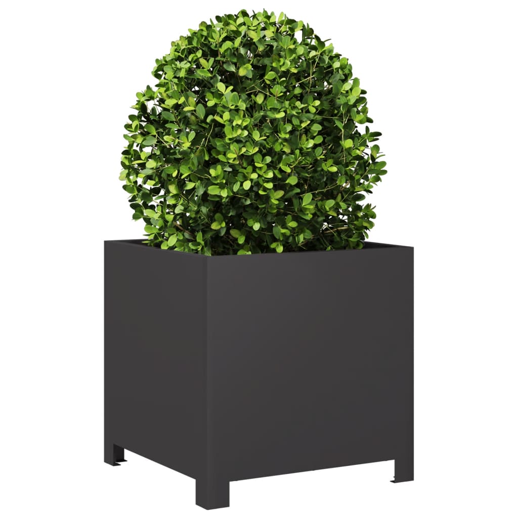 vidaXL Garden Planter Black 40x40x40 cm Steel 3