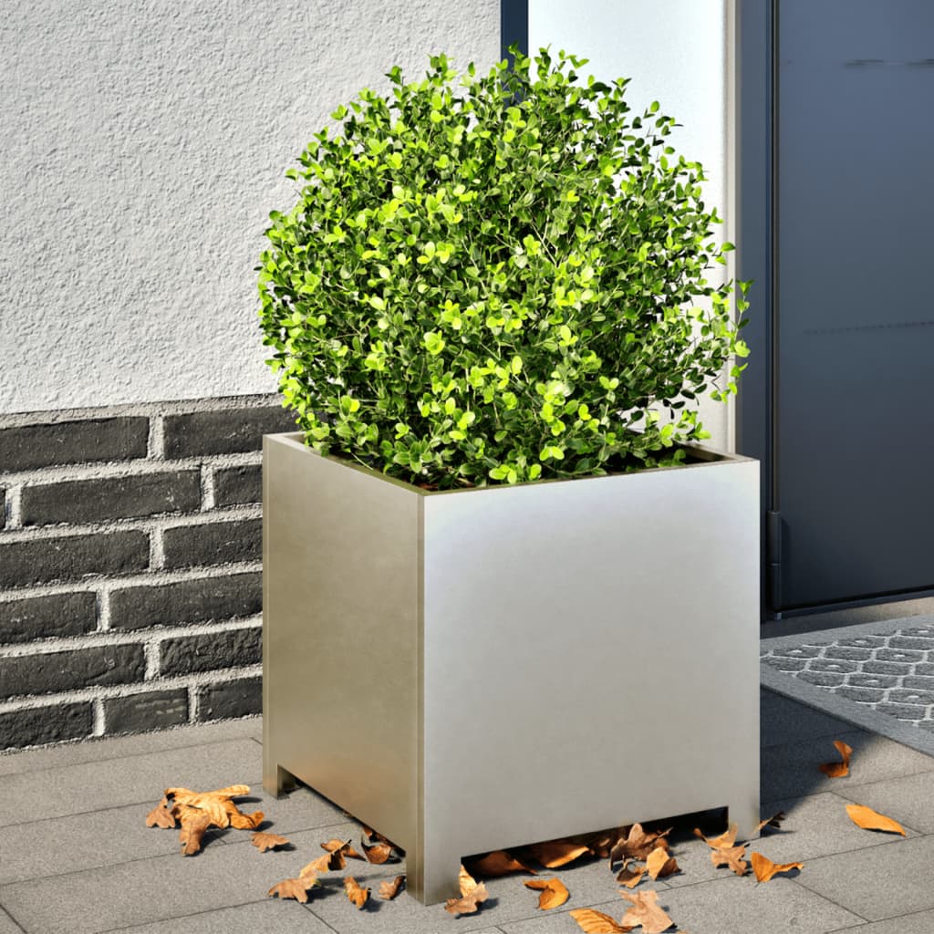 vidaXL Garden Planters Black 40x40x40 cm Steel 2 pcs