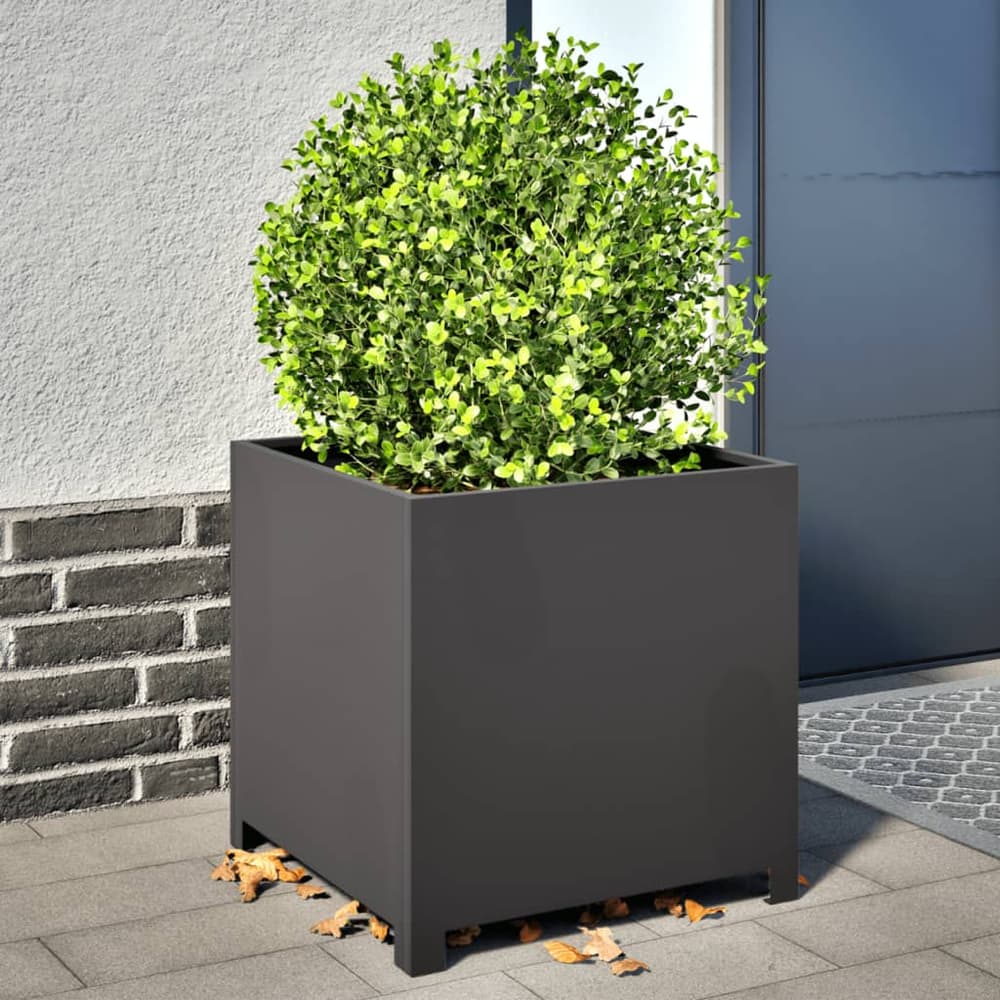 Garden Planter Black 50x50x50 cm Steel Steel/black