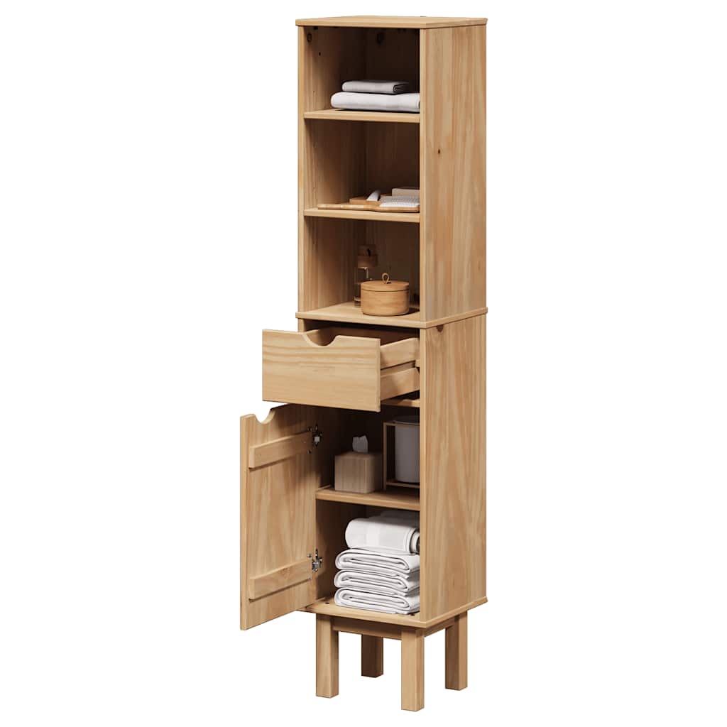 vidaXL Bathroom Cabinet "OTTA" 35x30x159 cm Solid Wood Pine 1
