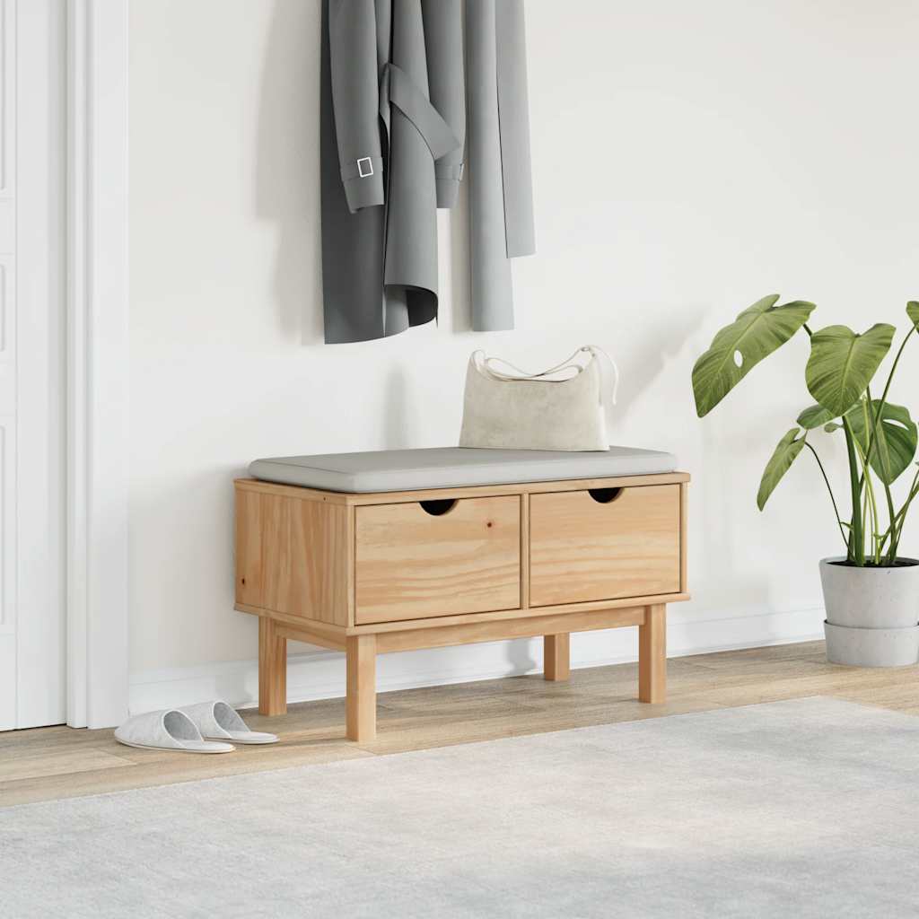vidaXL Hallway Bench "OTTA" 80x40x45 cm Solid Wood Pine 3