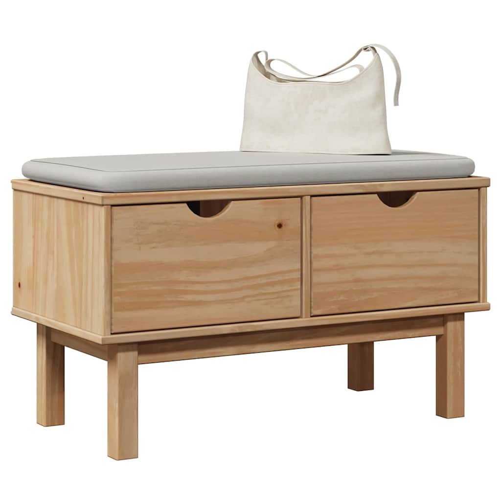 vidaXL Hallway Bench "OTTA" 80x40x45 cm Solid Wood Pine 1