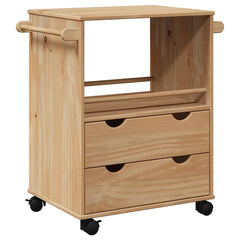 vidaXL Kitchen Trolley "OTTA" 59x45x80 cm Solid Wood Pine 2