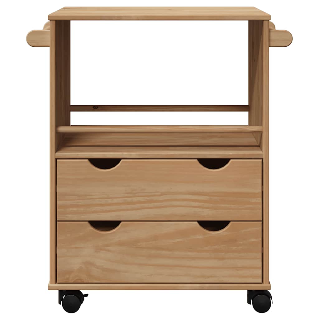 vidaXL Kitchen Trolley "OTTA" 59x45x80 cm Solid Wood Pine 4