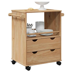 vidaXL Kitchen Trolley "OTTA" 59x45x80 cm Solid Wood Pine 1