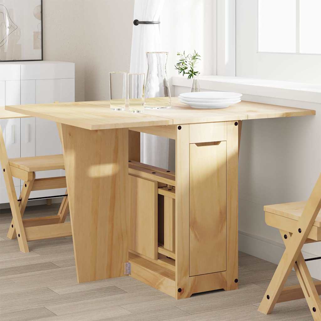 vidaXL Butterfly Dining Table Foldable Corona Wax Brown Solid Wood Pine 1