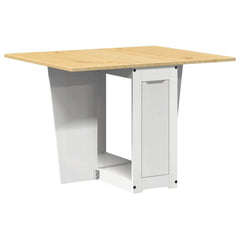 vidaXL Butterfly Dining Table Foldable Corona White Solid Wood Pine 2